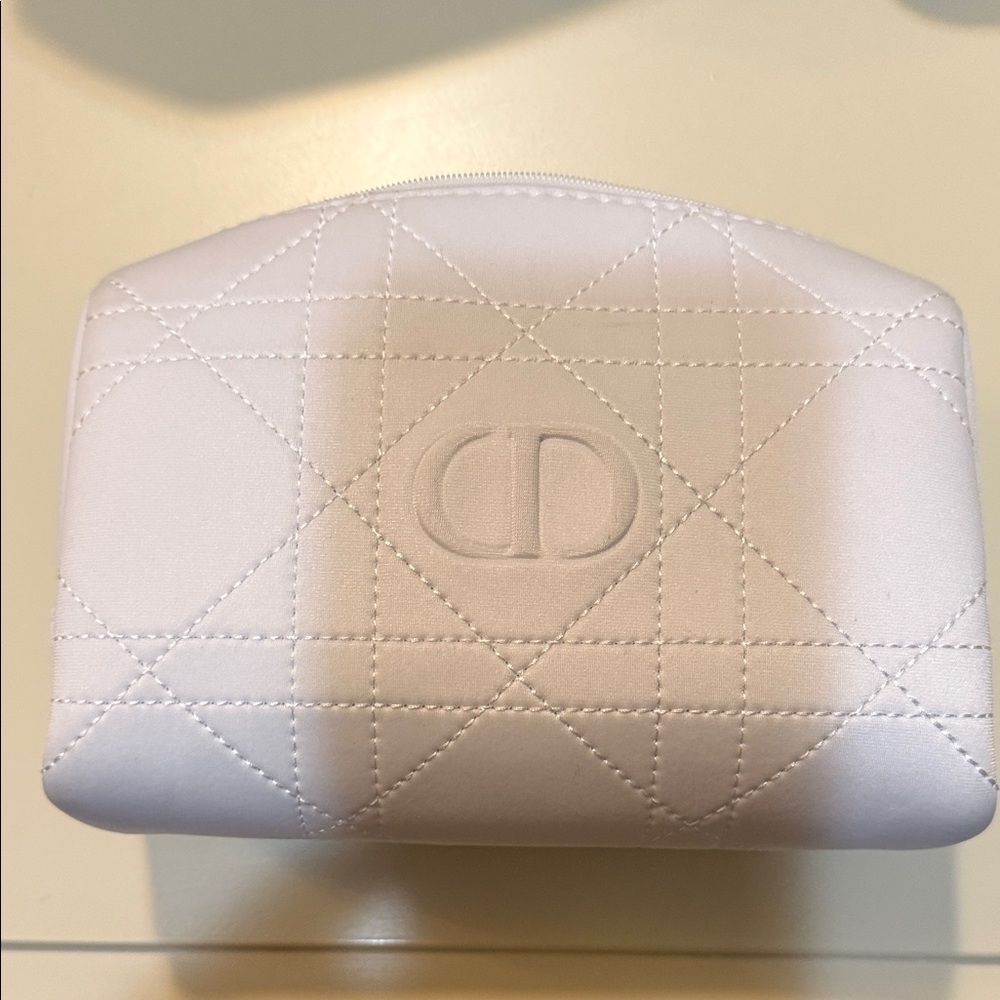 Dior Cream Quilted Cosmetic Bag